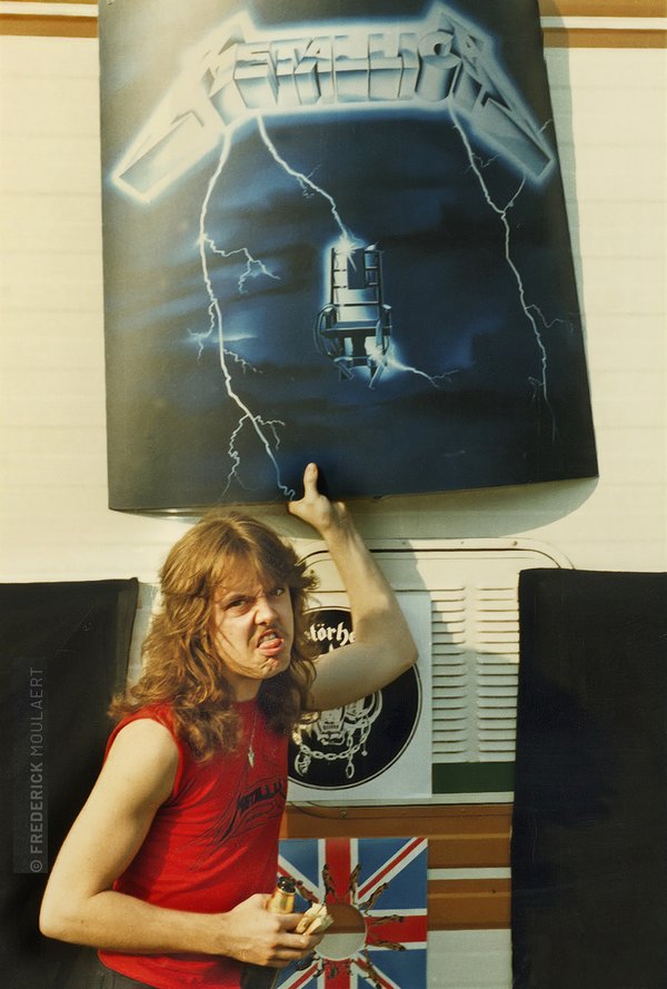 Lars Ulrich backstage the Heavy Sound Festival in June 1984