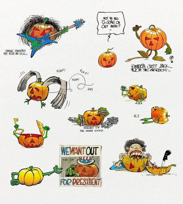 Misc. drawings made for Keepers Of The 7 Keys (part 1+2)