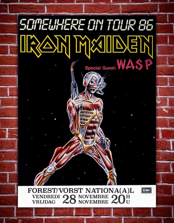 Somewhere On Tour Brussels Poster 1986