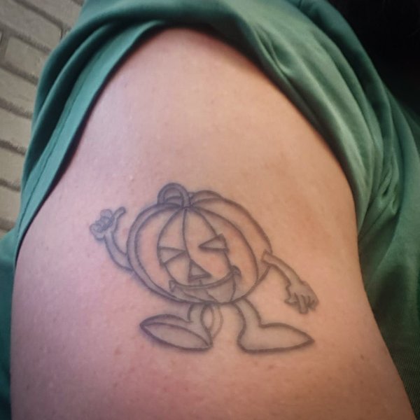 Donald Stenklyft - Pumpkin Tattoo from "Back from the Garden" drawing