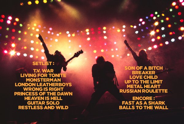 ACCEPT's Brussels Set-list - Russian Roulette Tour 1986