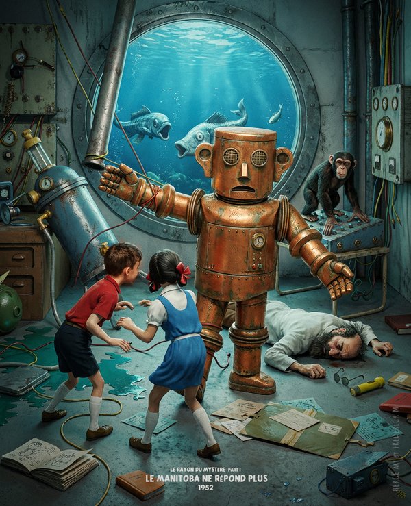 Hergé's THE  MANITOBA NO REPLY (1952) - The adventures of Jo, Zette & Jocko