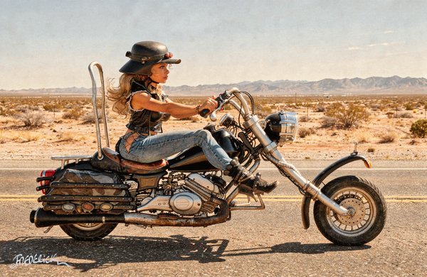 My Biker Girl drawing from 1988 revisited
