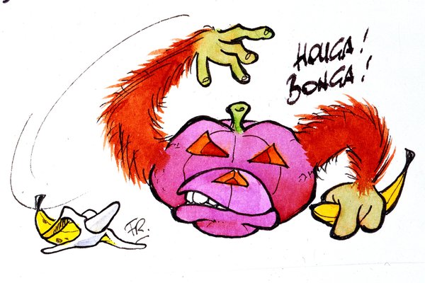 Pumpkin illustration of Pink Bubbles Go Ape