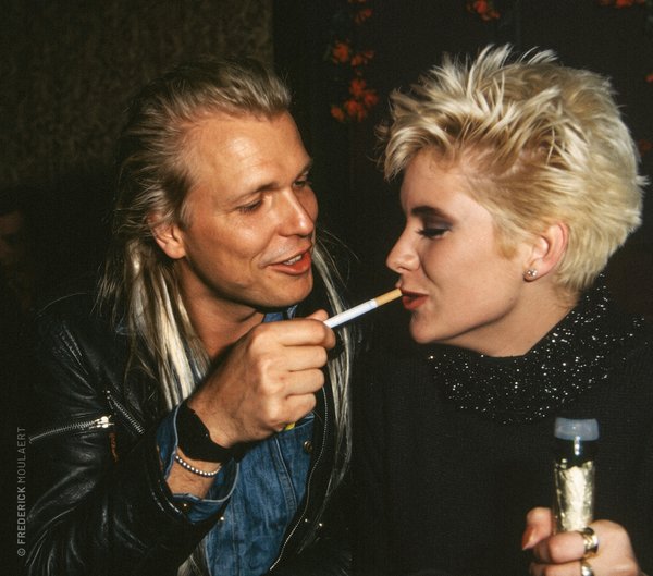 Michael Schenker & girlfriend, Hyatt Hotel Brussels 1988