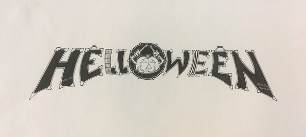 Helloween "Live in the UK" - Logo inking 1989