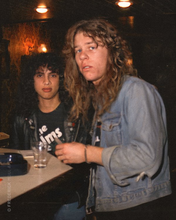 Kirk & James in Café Le Tram in Poperinge, Belgium (Feb 1984)