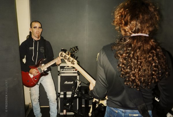 Anthrax warm-up tuning room, Paris - 1990