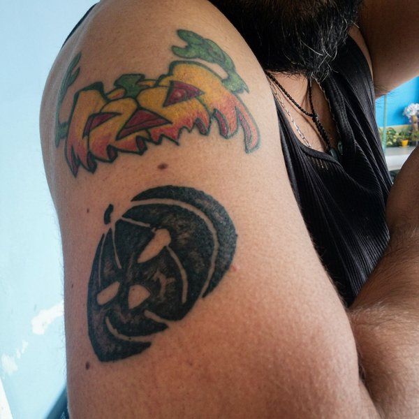 Enrique Avalos- Pumpkin Tattoo from "Half Pumpkin" drawing (The Pumpkin Box)