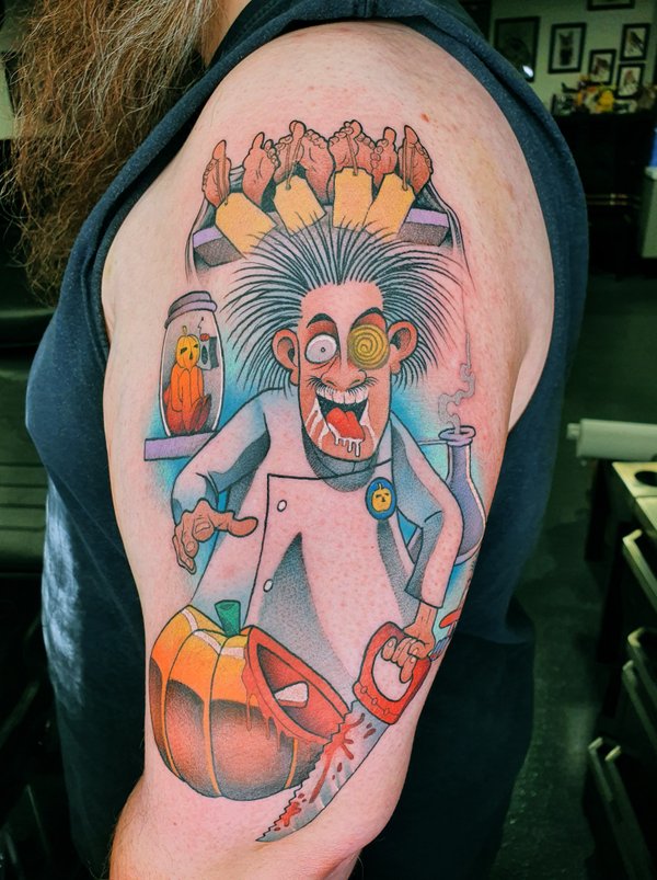 Gordon Mackay - Stein/Pumpkin Tattoo from "Dr Stein" drawing