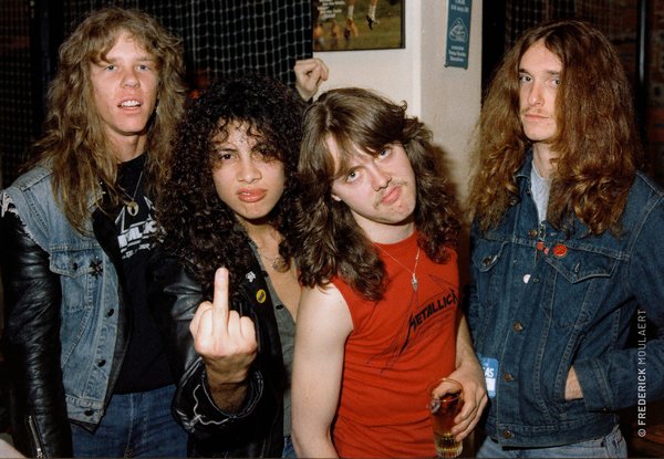 Metallica backstage at the Heavy Sound Festival in June 1984