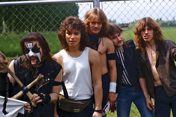 Mercyful Fate ready to go on stage at the Heavy Sound Festival 1984