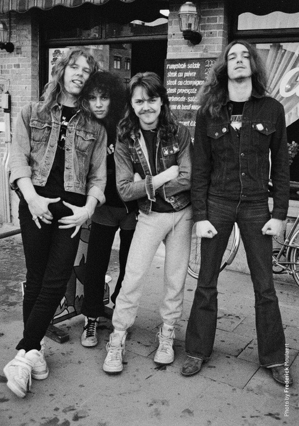 Kirk hidden behind the boys (Feb. 1984)