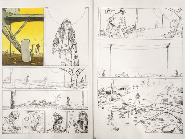 Inking of pages 3+4 (compare to next image)