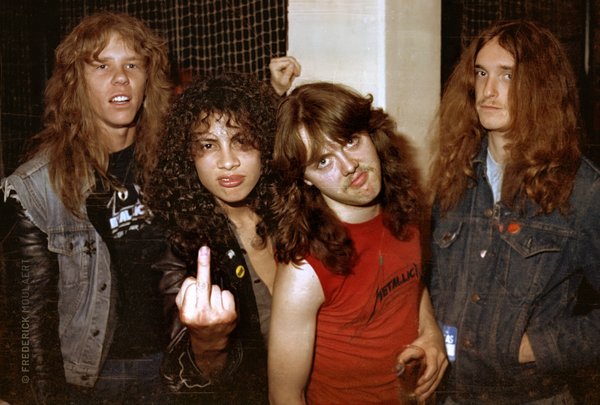 Metallica backstage at the Heavy Sound Festival in June 1984