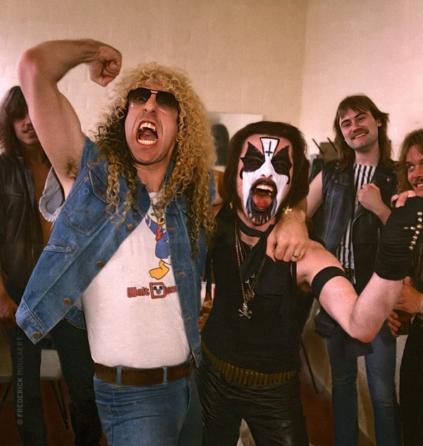 Dee Snider and King Dee with Mercyful Fate backstage in 1984