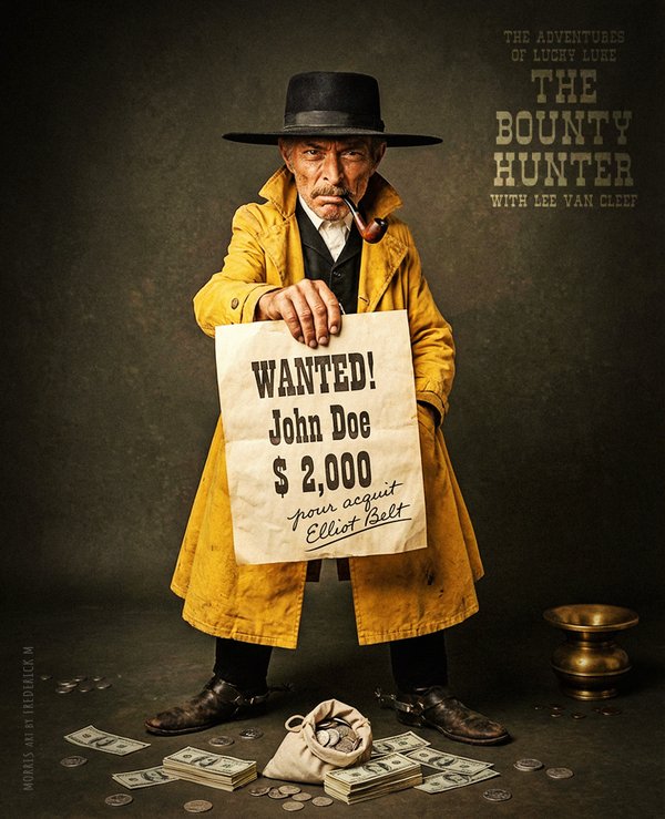 Lee Van Cleef as the Bounty Hunter - 1972