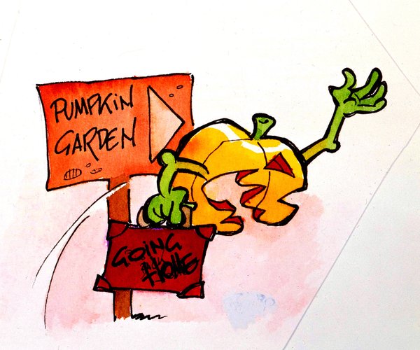 Pumpkin illustration for merchandising