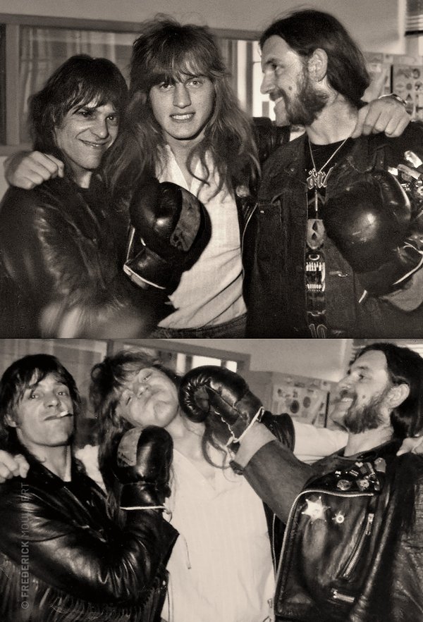 Motörhead at Indisc Brussels for the Orgasmatron album promo