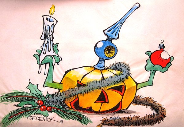 Drawing made for Helloween's Official X-Mas card