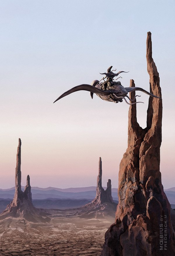 Arzach and his Pteroïd pterodactyl