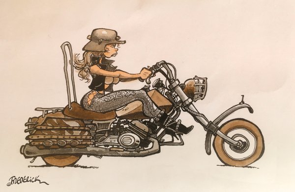 My Biker Girl drawing from 1988