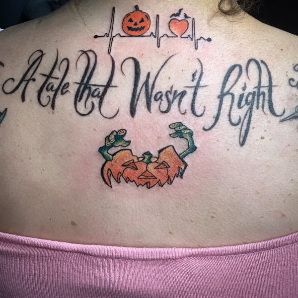 Inés Uribe - Pumpkin Tattoo from "Half Pumpkin" drawing (The Pumpkin Box)