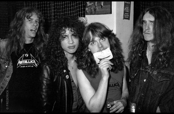 Metallica backstage at the Heavy Sound Festival in June 1984