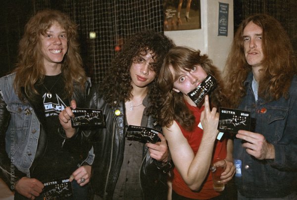 Metallica backstage at the Heavy Sound Festival in June 1984