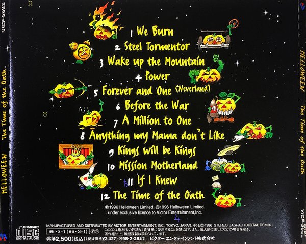 Backcover for the Time Of The Oath Album