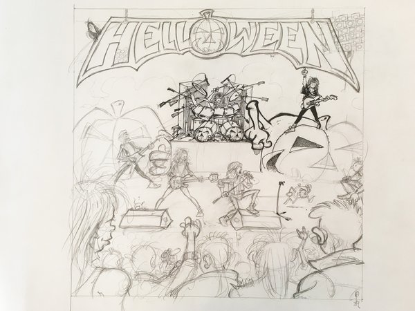 Helloween Live in the UK - First sketch in a square format