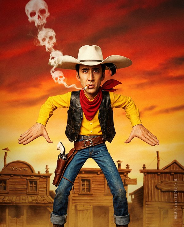 Lucky Luke... but it's Nicolas Cage