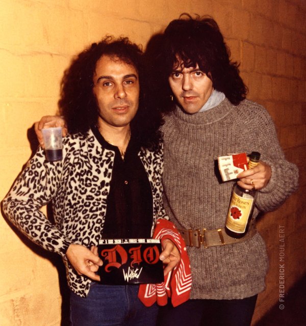 RJ Dio & Jimmy Bain backstage Brussels - 1983