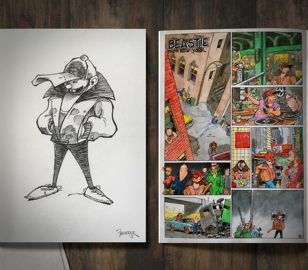 Creation of a character + mood boards - Beastie from NYc  (school work)