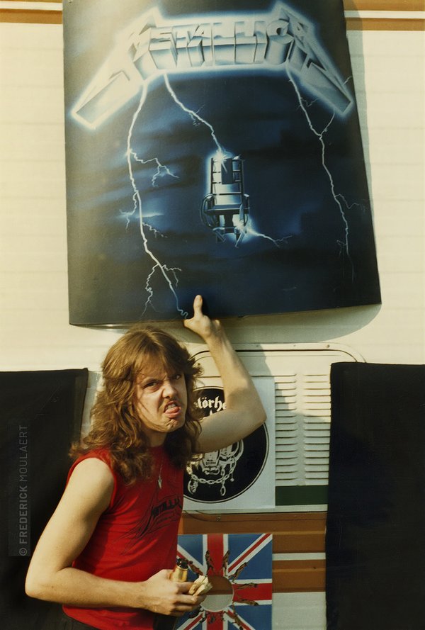 Lars Ulrich backstage the Heavy Sound Festival in June 1984