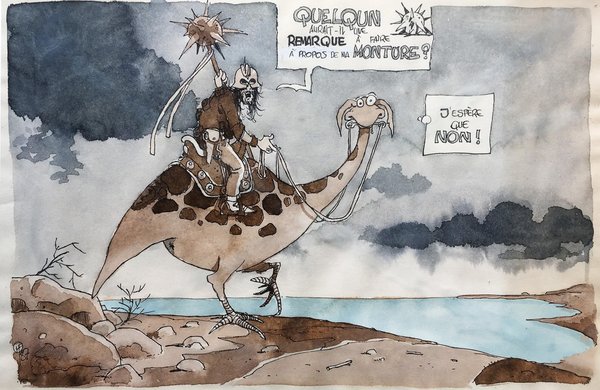 The Knight on the Strange Steed - original 1987 drawing