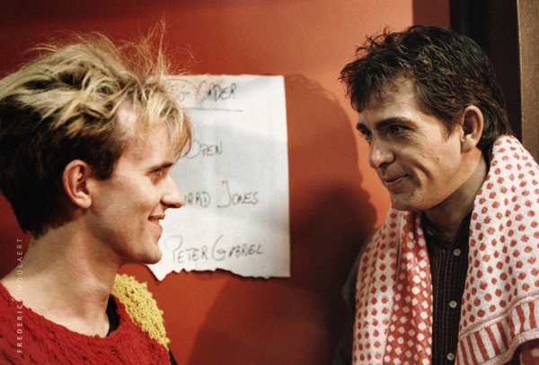 Howard Jones and Peter Gabriel Backstage in Brussels