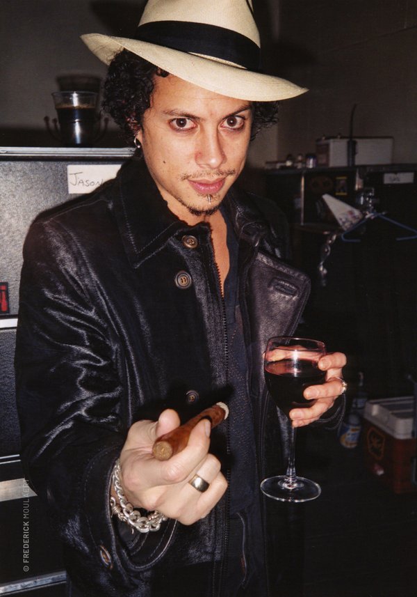 Kirk with wine and cigar - Poor Touring Me - Oslo, Norway - Nov. 1996
