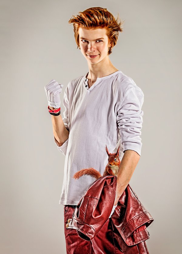 Liam Heynderickx as Spirou (Exhibition for Spirou's 75th anniversary)