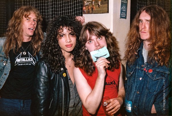 Metallica backstage at the Heavy Sound Festival in June 1984