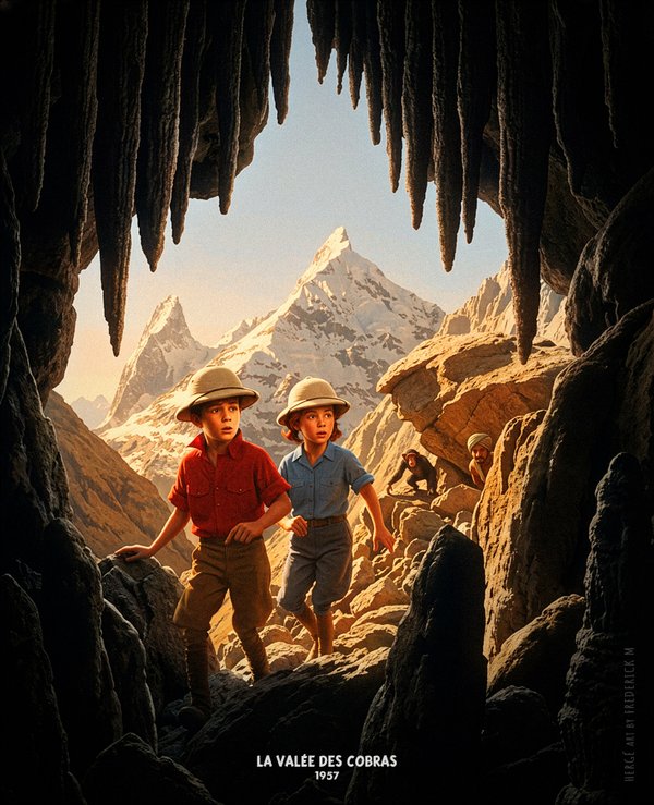 Hergé's THE VALLEY OF THE COBRA (1957) - The adventures of Jo, Zette & Jocko