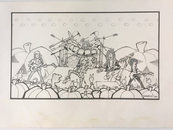 Helloween "Live in the UK" - Drawing inking 1989