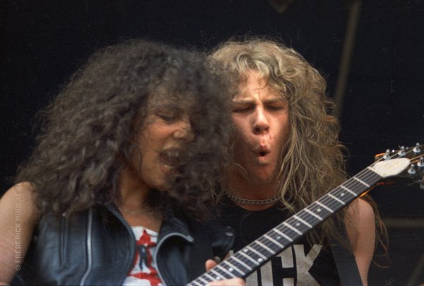 Kirk Hammet & James Hetfield playing the Heavy Sound Festival in June 1984