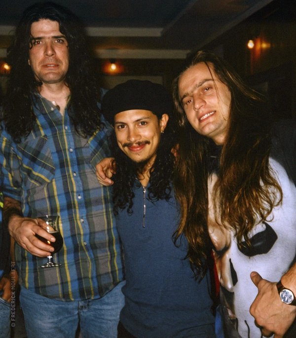 Jim Marshall, Kirk Hammet and I - End Of Tour Party in Belgium - July 4th 1993