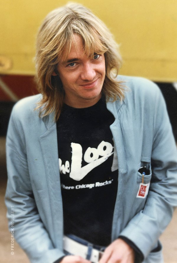 Adrian Smith backstage at the Reading Festival - Aug. 1982