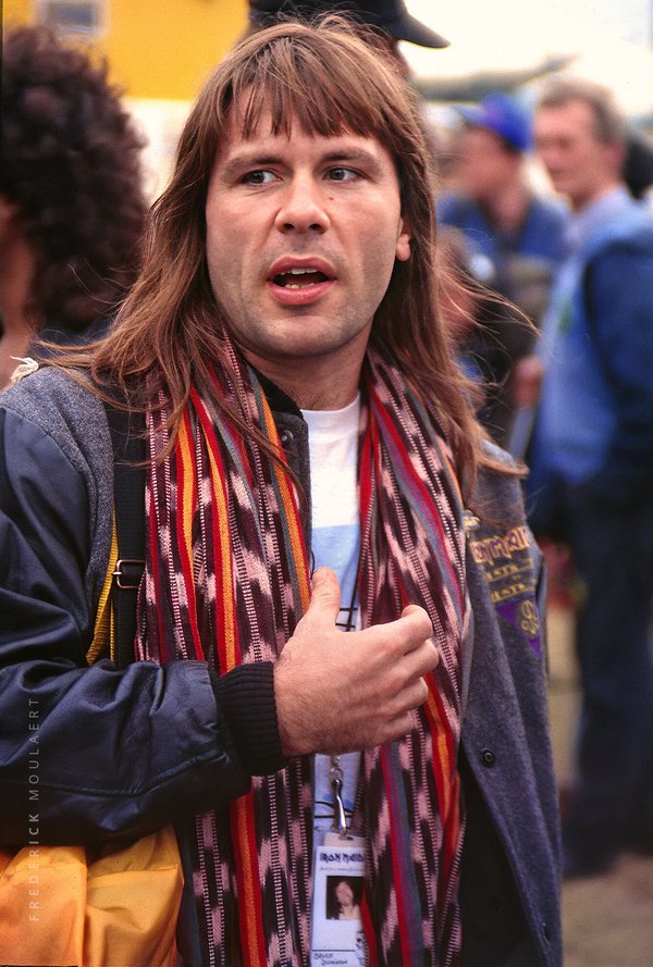 Bruce Dickinson arriving in Donington