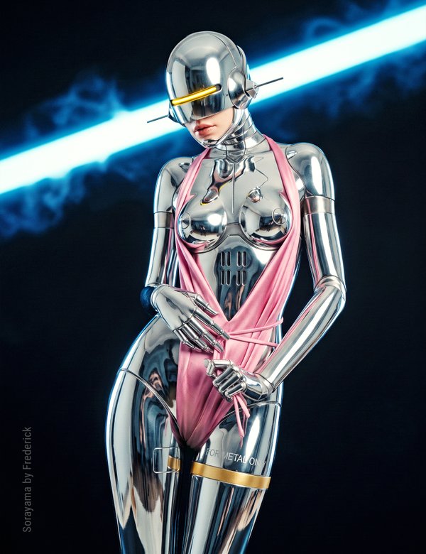 Based on Sexy Robot origianl front cover (1983) - hommage to Sorayama
