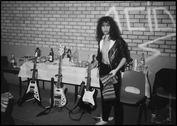 Kirk Hammett just after Metallica's first concert in Belgium (Poperinge, Feb 1984)